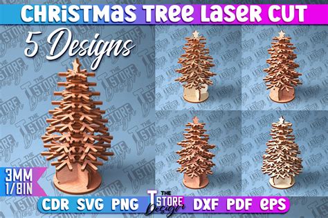 Christmas Tree Laser Cut Svg Graphic By The T Store Design · Creative Fabrica