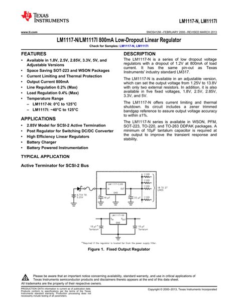 Lm Linear Voltage Regulator Pinout Features Off