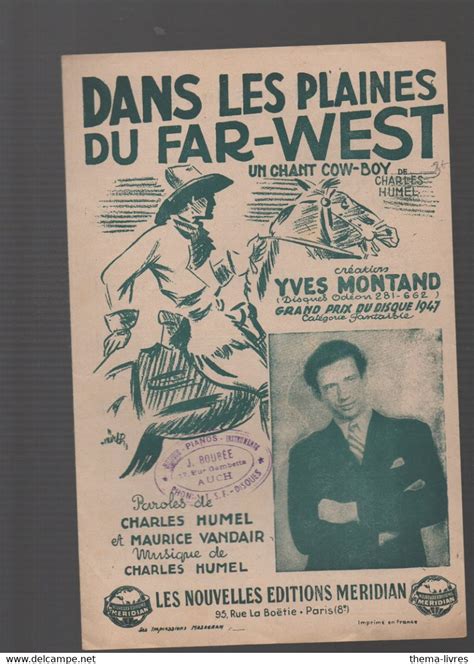 Partitions Musicales Anciennes Partition Petit Format Yves Montand