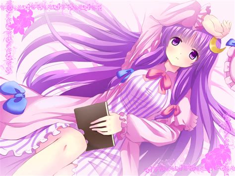 Bow Dress Flowers Hakuto 28syuku Hat Long Hair Patchouli Knowledge