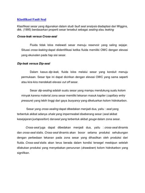 Klasifikasi Fault Seal Pdf