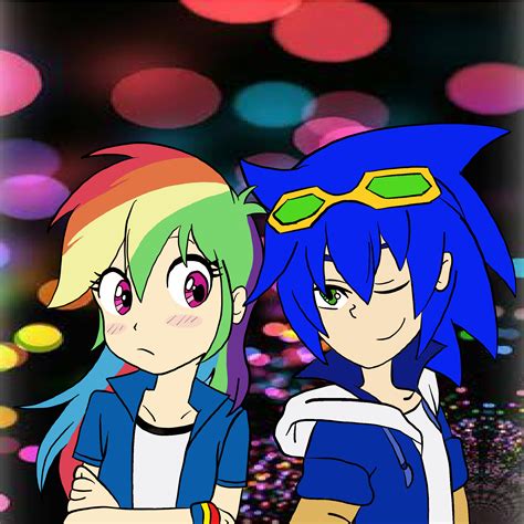 Human Sonic and Rainbow Dash | Rainbow dash, Cartoon art styles, My ...