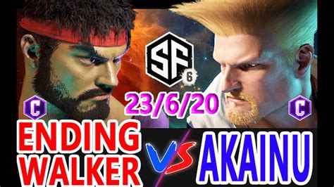 スト6エンディングウォーカー ENDING WALKER リュウ RYU vs AKAINU ガイル GUILE Street