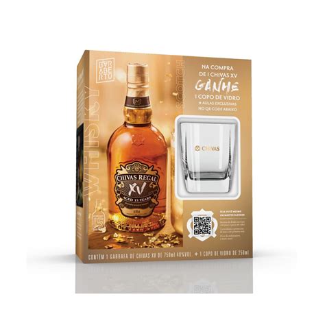 Whisky Chivas Regal XV Anos 38 750 Ml Copo Personalizado