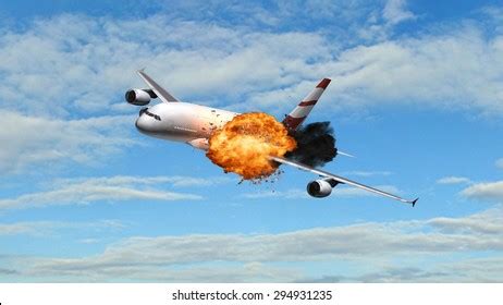 Passenger Airplane Explosion Sky Stock Illustration 294931235 ...