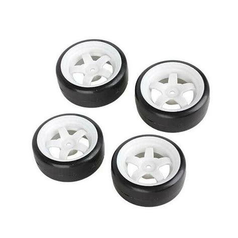 Homemaxs Pcs Spoke White Wheel Rims Black Smooth Tires For Rc