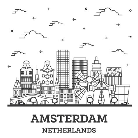 Esquema Del Horizonte De La Ciudad De Amsterdam Pa Ses Bajos Con