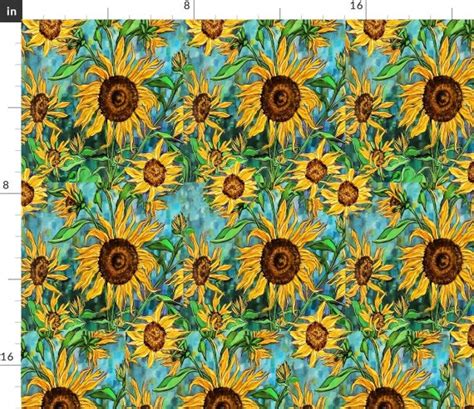 Yellow Sunflowers Sunflower Fabric Sunny Sunflower Etsy