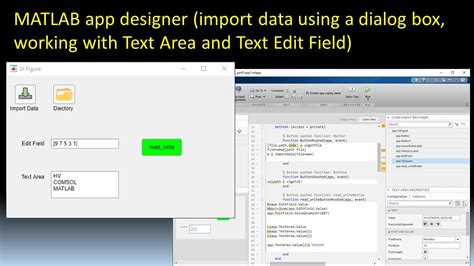 Matlab App Designer Import Data Using A Dialog Box Working With