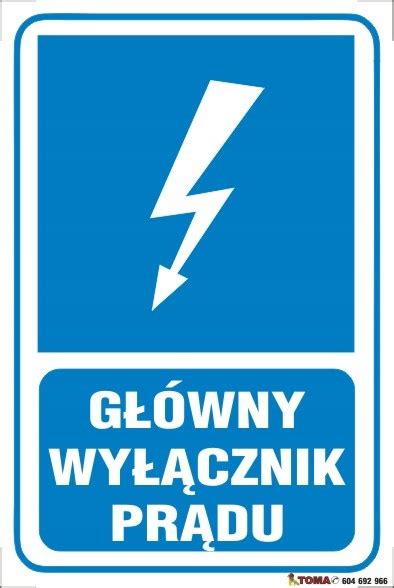 Naklejka BHP główny wyłącznik prądu 30x20cm 162 7148257674