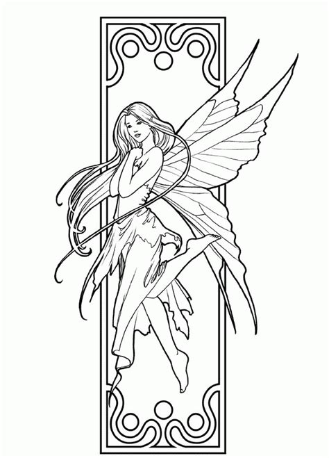 Hard Fairy Coloring Page For Adults Coloring Nation