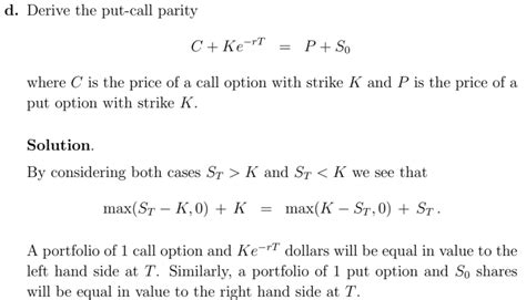 Probability How To Derive The Put Call Parity Mathematics Stack