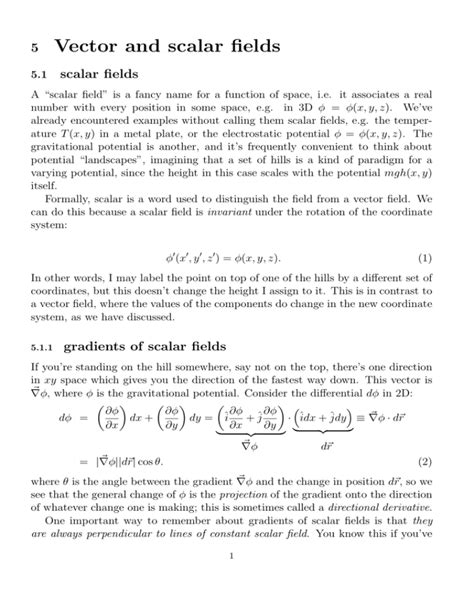 Vector and scalar fields 5 scalar fields