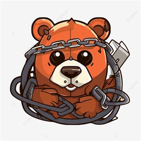 Bear Trap Clipart Oso De Dibujos Animados Atado Con Cadenas Vector PNG