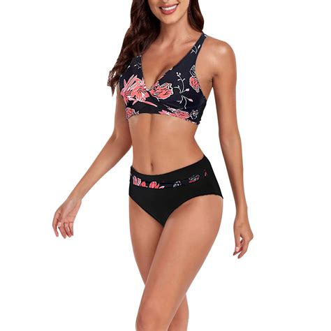 Bikini A Rayas Con Abertura Para Mujer Traje De Ba O Con Estampado S