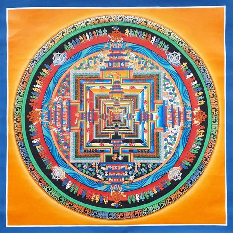 Rad Der Zeit Kalachakra Mandala Tibetische Thangka Malerei Yoga