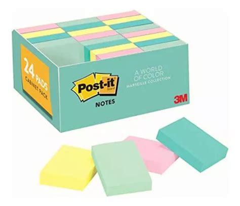 Notas Post It 1 3 8 X 1 7 8 Pulgadas 24 Blocs Las Notas A Color