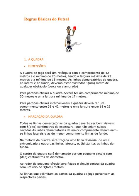 Regras básicas do futsal | DOC