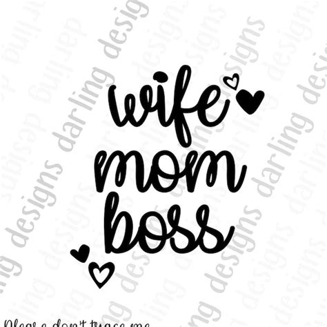 Wife Mom Boss Svg Etsy