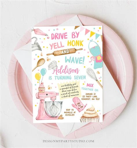 Cupcake Party Cooking Birthday Party Editable Template Baking