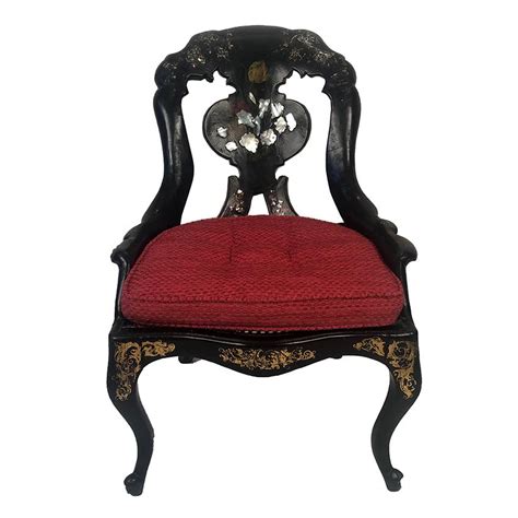 Chaise Gondole Napol On Iii En Bois Et Papier M Ch Laqu Noir Et