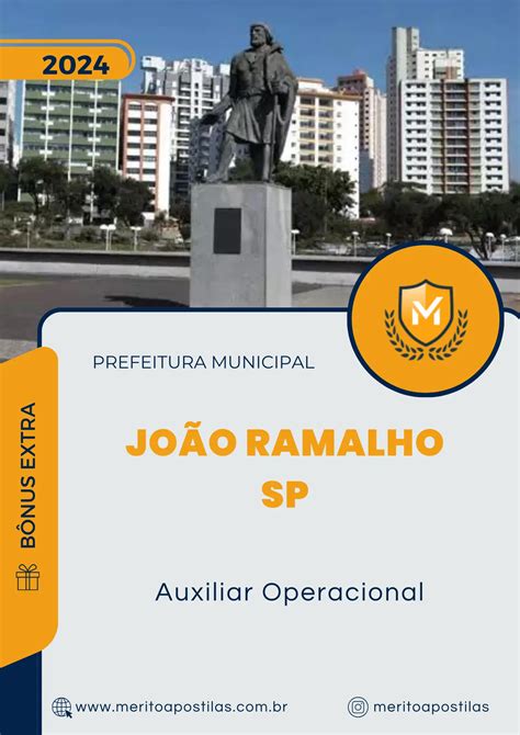 Apostila Auxiliar Operacional Prefeitura de João Ramalho SP 2024