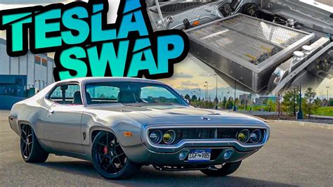 Tesla Swap Plymouth Surprises 700hp Turbo Dodge Dart He Built His Own Ev Muscle Car Youtube