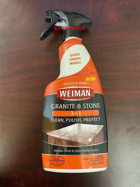 Weiman Granite And Stone Marble Countertops 3 In 1 Clean Polish Protect 24oz Spray Ebay