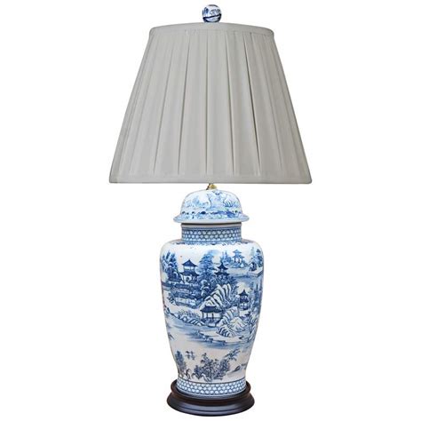 Leikko Blue And White Chinoiserie Temple Jar Table Lamp 91g25