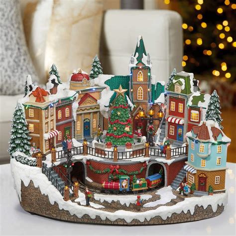 Amazon Christmas Decor Snowy Holiday Village Centerpiece With Led