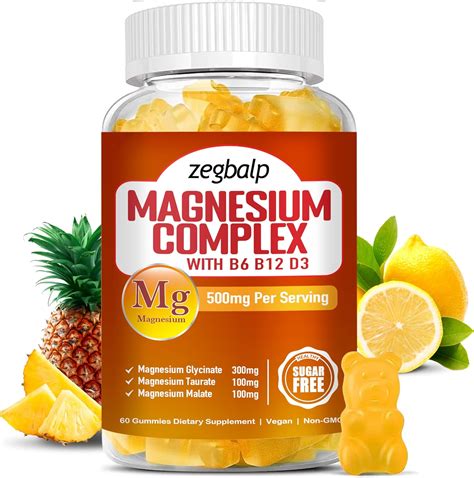 Amazon Triple Magnesium Complex Gummies 500mg Magnesium Glycinate