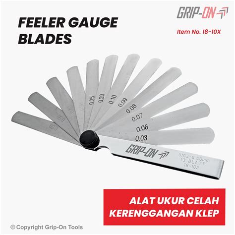 Jual Grip On Alat Ukur Celah Gap Klep Feeler Gauge Blades 13 26 Blatts