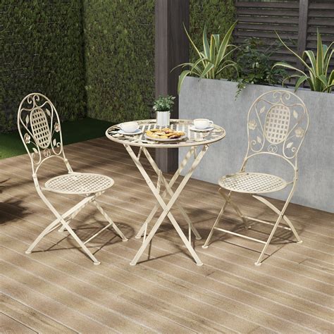 3 Piece Wrought Iron Outdoor Bistro Patio Sets