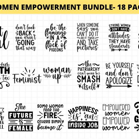 Women Empowerment Bundle Svg Motivational Sv Positive Etsy