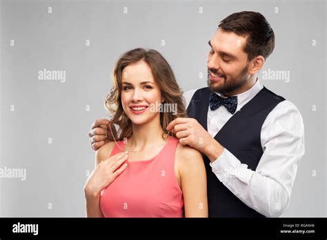 Man Giving Wife Necklace Hi Res Stock Photography And Images Alamy