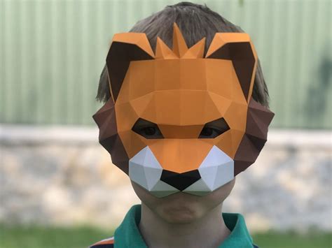 Lion 3d Kids Half Mask · Creative Fabrica