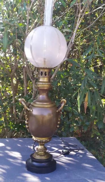 TRÈS GRANDE LAMPE à Pétrole en Bronze Complète XIXéme Napoléon III