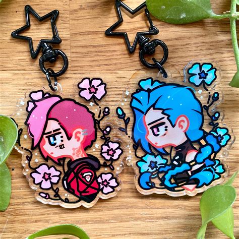 Arcane Jinx And Vi Acrylic Keychains League Of Legends Etsy Uk