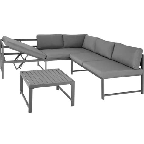 ALU LOUNGE SITZGRUPPE Eck Sofa Couch Tisch Set Balkon Garten Möbel