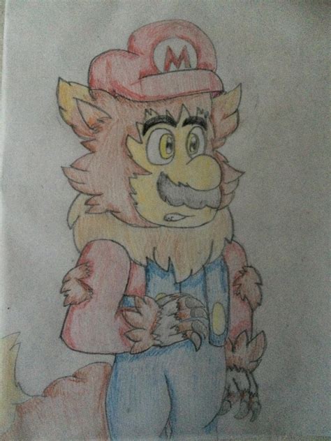 A drawing of Werewolf Mario by miller7751 on DeviantArt