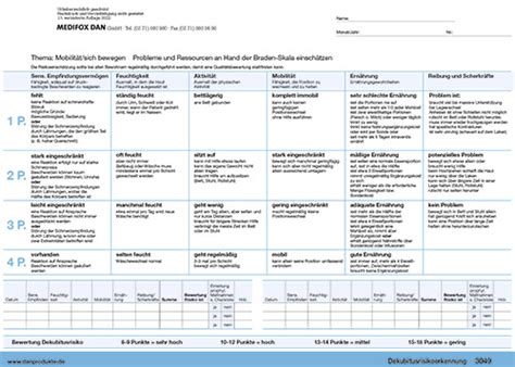 Dekubitusprophylaxe Assessments Formulare Shop Manuelle