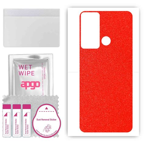 Folia naklejka skórka strukturalna na TYŁ do Infinix Hot 20 Play Czerwony Pastel Matowy