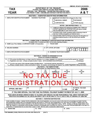 Fillable Online Ttb NO TAX DUE REGISTRATION ONLY TTB Gov Ttb Fax