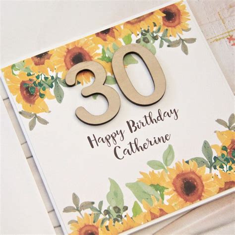 30th Birthday Card Personalised Birthday Card For Her Daughter Card Granddaughter Card