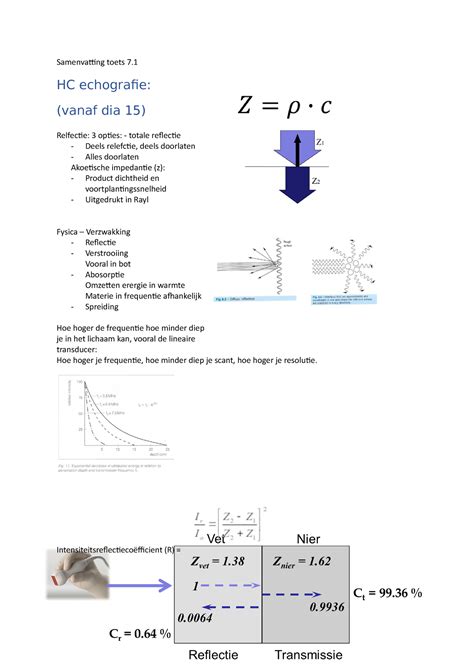 Samenvatting Toets 7 HC Echografie Vanaf Dia 15 Relfectie 3