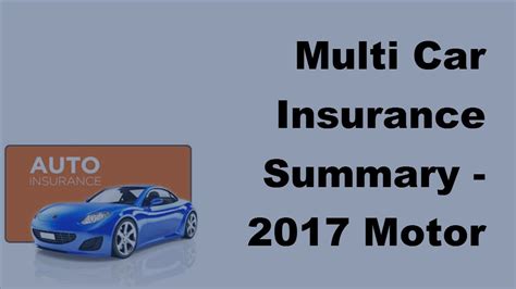 Multi Car Insurance Summary 2017 Motor Insurance Tips Youtube