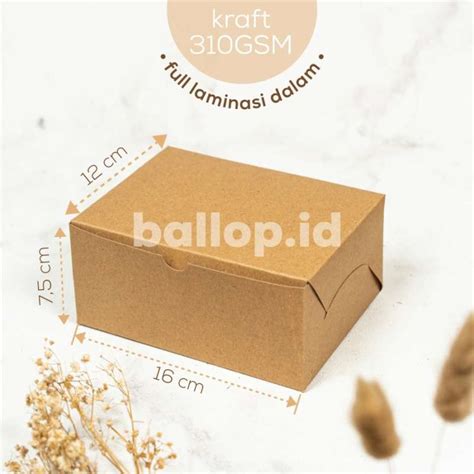 Jual KRAFT 16 12 7 5 CM Laminasi Kotak Box Kecil Kemasan Dus Jajan Roti