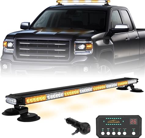 Amazon Xridonsen Led Roof Top Strobe Light Bar Amber White