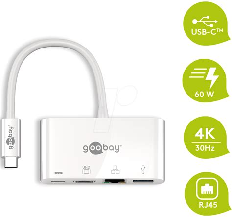 Goobay Usb C Multiport Adapter Hdmi Ethernet Usb Type A Usb