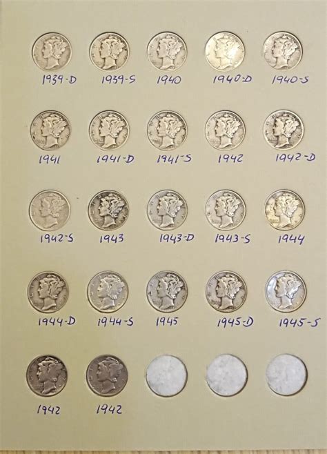 1916 1945 Mercury Dimes Collection Nearly Completed Ebay